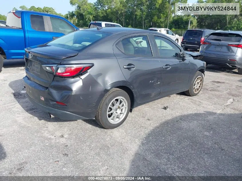 2019 Toyota Yaris L/Le/Xle VIN: 3MYDLBYV9KY524844 Lot: 40278073