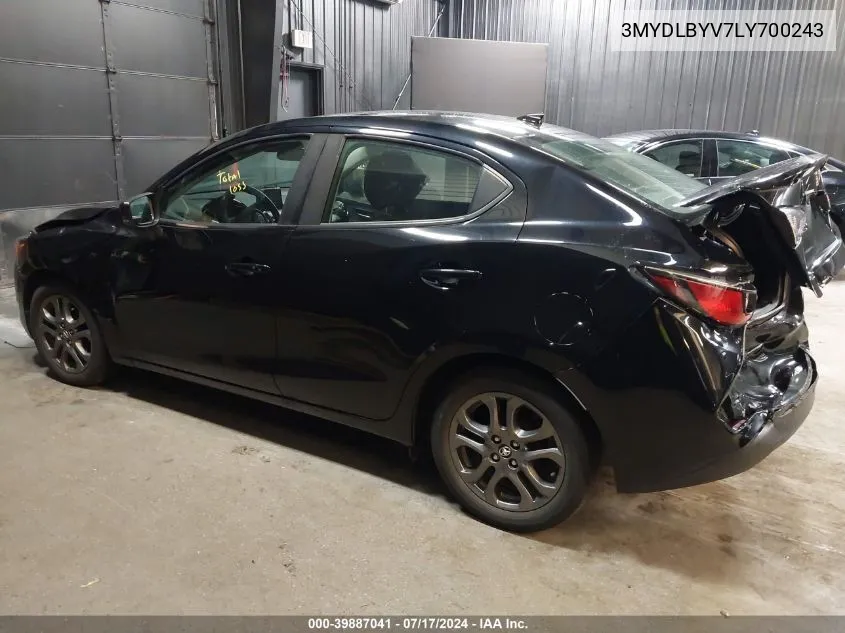 2020 Toyota Yaris Le VIN: 3MYDLBYV7LY700243 Lot: 39887041