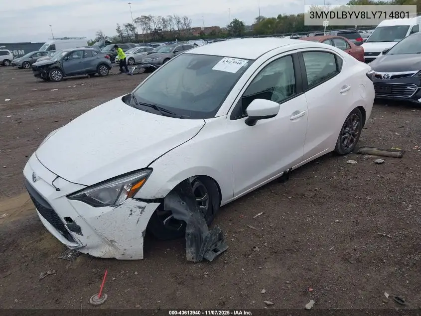 3MYDLBYV8LY714801 2020 Toyota Yaris Le