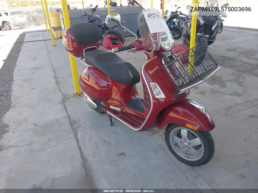 2007 Vespa Gts 250 VIN: ZAPM459L575003696 Lot: 45279125