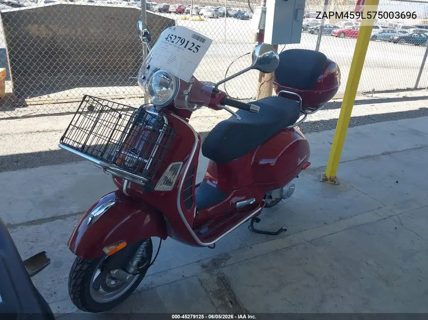 2007 Vespa Gts 250 VIN: ZAPM459L575003696 Lot: 45279125