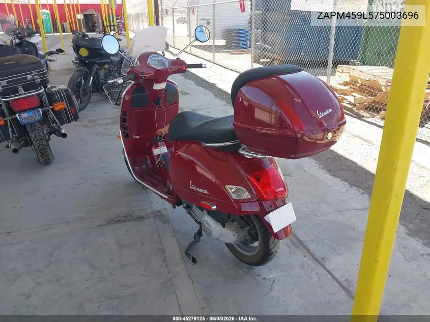 2007 Vespa Gts 250 VIN: ZAPM459L575003696 Lot: 45279125