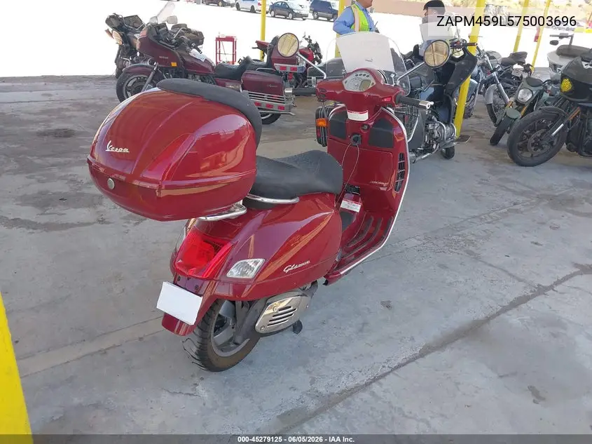 2007 Vespa Gts 250 VIN: ZAPM459L575003696 Lot: 45279125