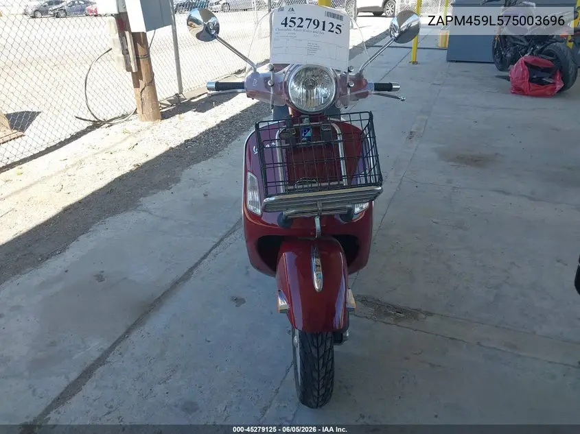 2007 Vespa Gts 250 VIN: ZAPM459L575003696 Lot: 45279125