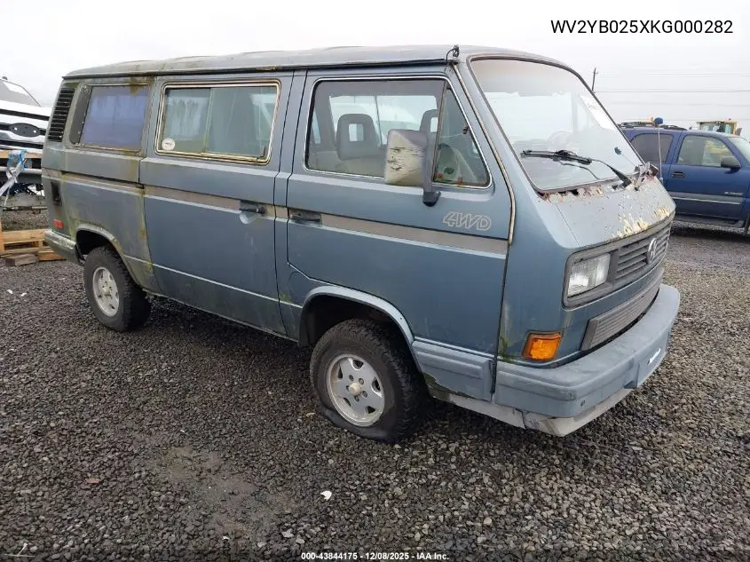 WV2YB025XKG000282 1989 Volkswagen Vanagon Bus