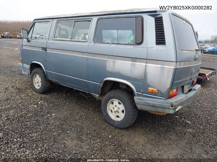 WV2YB025XKG000282 1989 Volkswagen Vanagon Bus