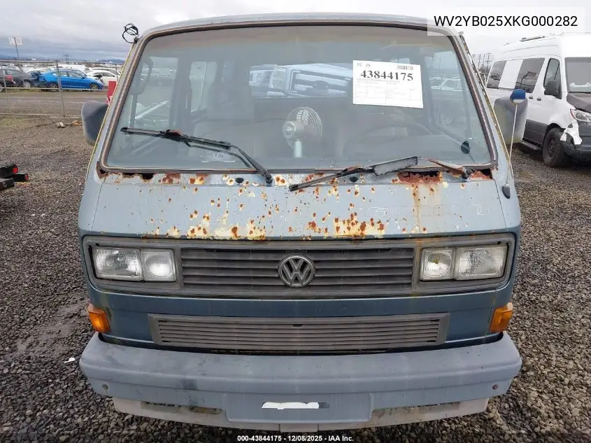 WV2YB025XKG000282 1989 Volkswagen Vanagon Bus
