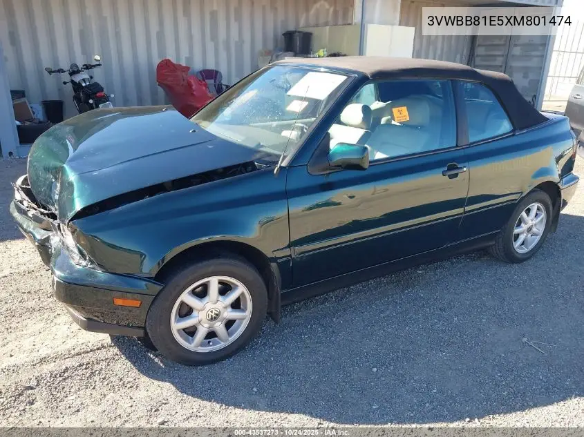 3VWBB81E5XM801474 1999 Volkswagen Cabrio Gls