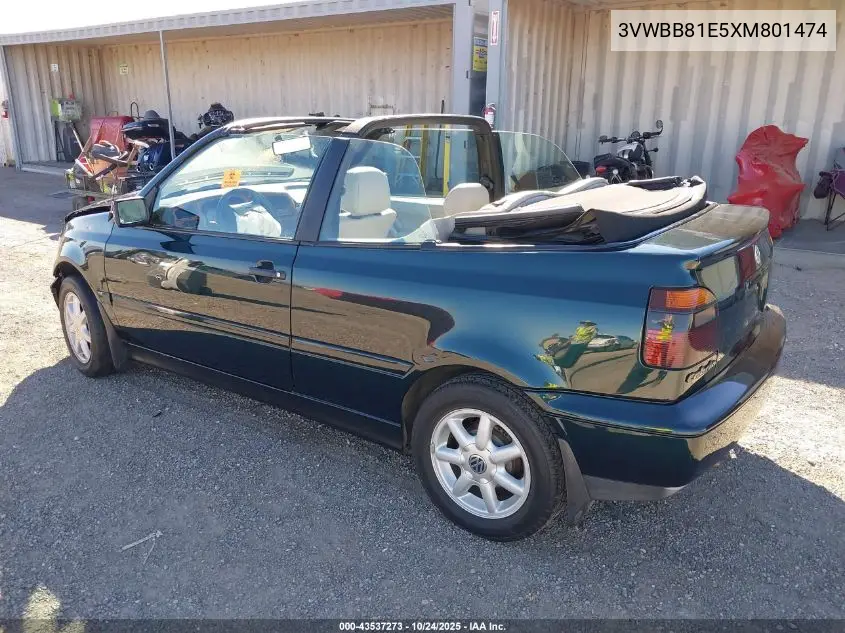 3VWBB81E5XM801474 1999 Volkswagen Cabrio Gls