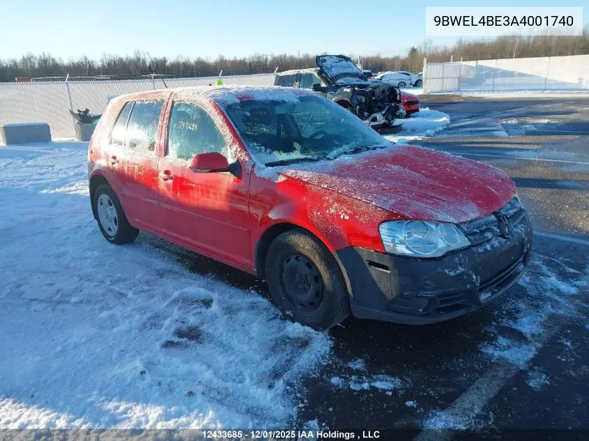 9BWEL4BE3A4001740 2010 Volkswagen Golf City 2.0L