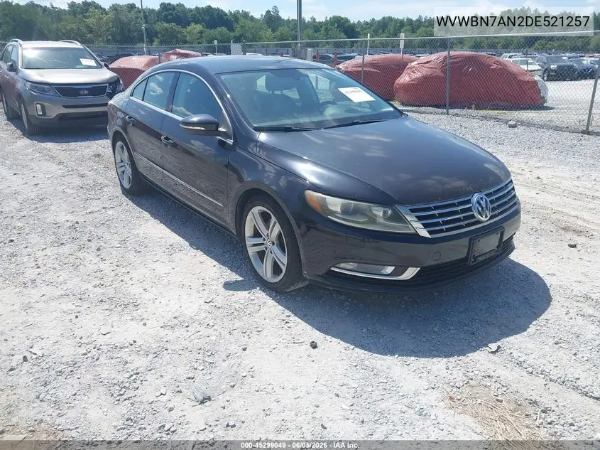 2013 Volkswagen Cc 2.0T Sport Plus VIN: WVWBN7AN2DE521257 Lot: 45299049