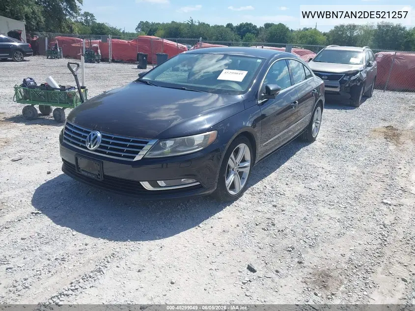 2013 Volkswagen Cc 2.0T Sport Plus VIN: WVWBN7AN2DE521257 Lot: 45299049