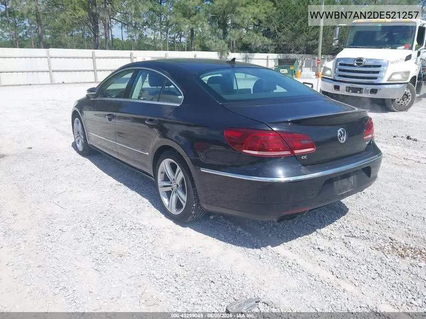 2013 Volkswagen Cc 2.0T Sport Plus VIN: WVWBN7AN2DE521257 Lot: 45299049