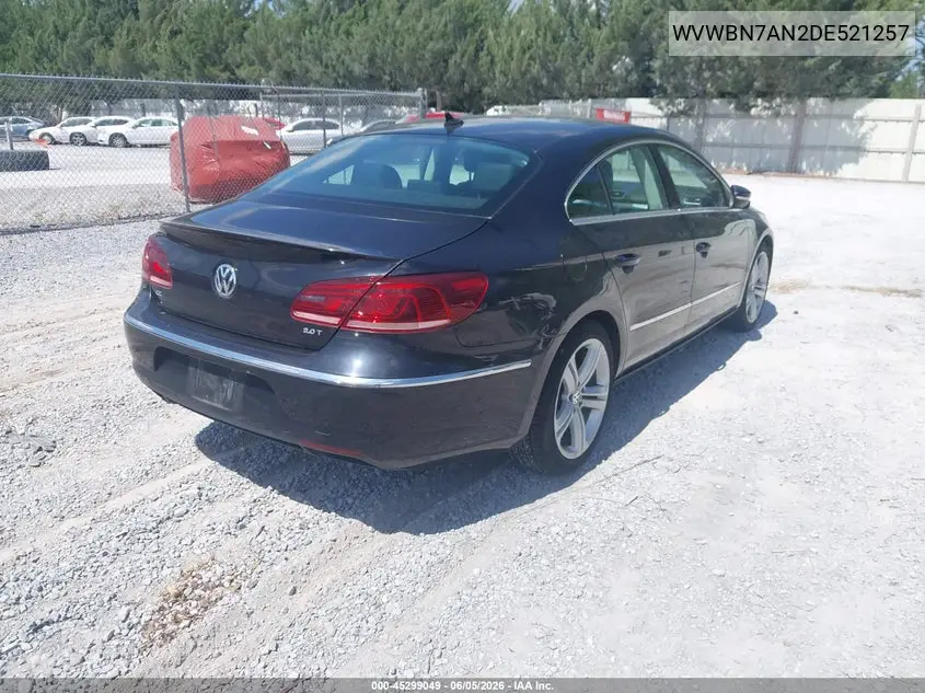 2013 Volkswagen Cc 2.0T Sport Plus VIN: WVWBN7AN2DE521257 Lot: 45299049