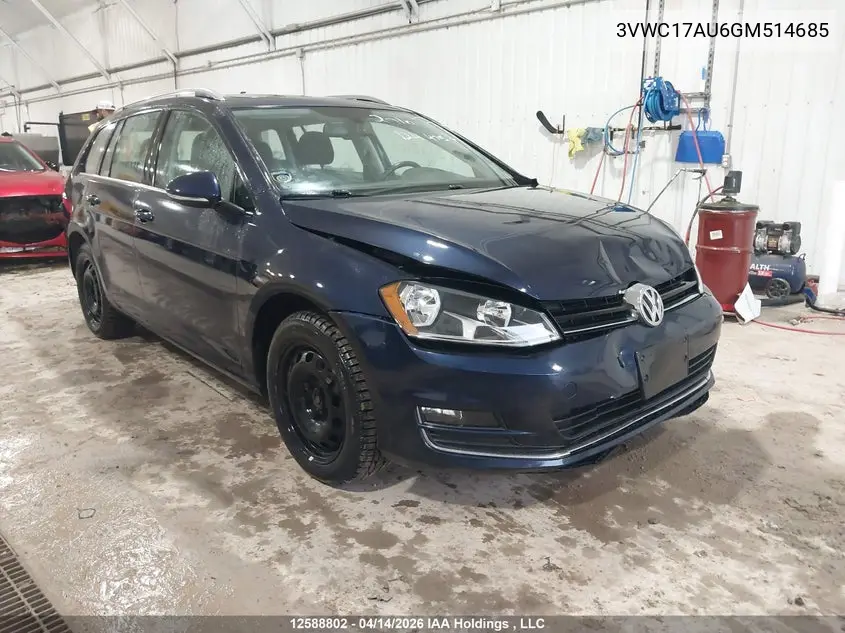3VWC17AU6GM514685 2016 Volkswagen Golf Sportwagon 1.8 Tsi Comfortline/1.8 Tsi Highline/1.8 Tsi Trendline
