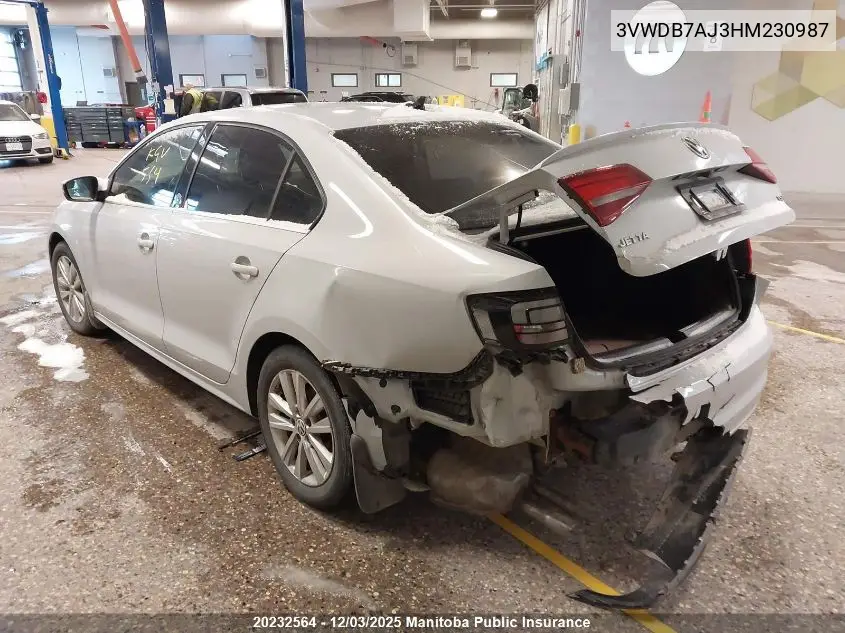 3VWDB7AJ3HM230987 2017 Volkswagen Jetta 1.4 Tsi