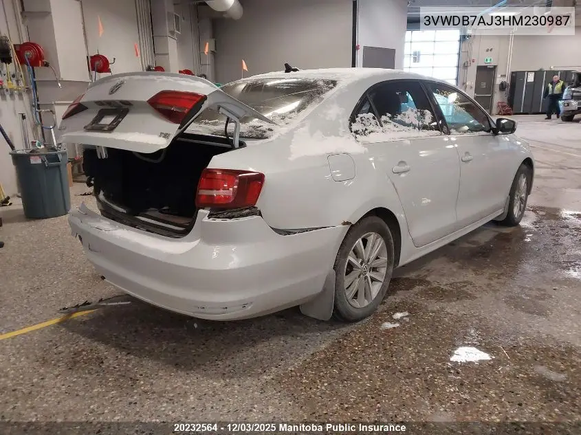 3VWDB7AJ3HM230987 2017 Volkswagen Jetta 1.4 Tsi
