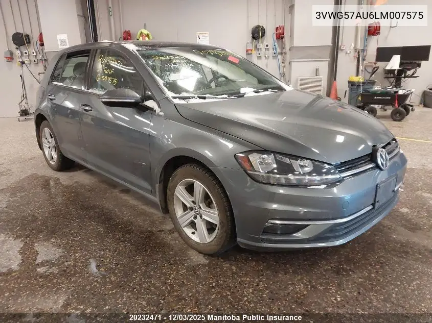 3VWG57AU6LM007575 2020 Volkswagen Golf Highline 1.4 Tsi
