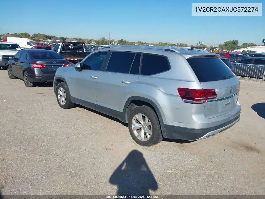 1V2CR2CAXJC572274 2018 Volkswagen Atlas 3.6L V6 Se