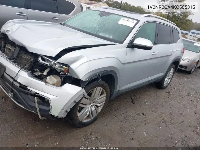 1V2NR2CA4KC565315 2019 Volkswagen Atlas 3.6L V6 Sel Premium