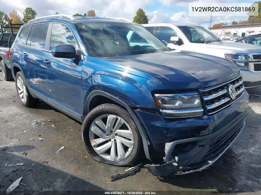1V2WR2CA0KC581869 2019 Volkswagen Atlas 3.6L V6 Se W/Technology