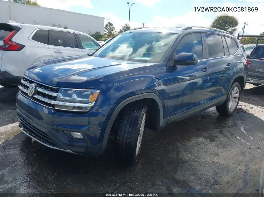 1V2WR2CA0KC581869 2019 Volkswagen Atlas 3.6L V6 Se W/Technology