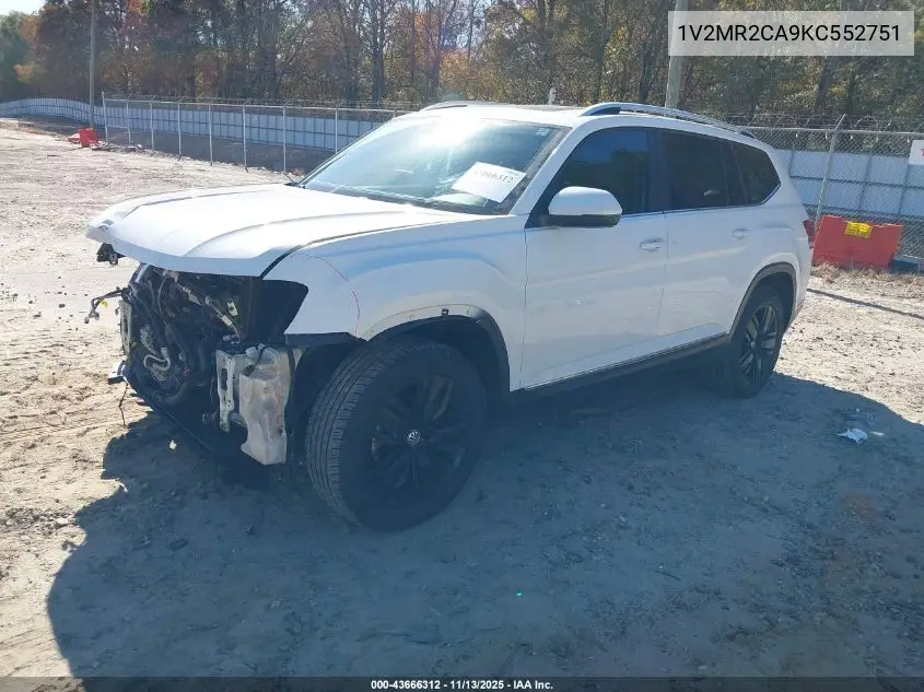 1V2MR2CA9KC552751 2019 Volkswagen Atlas 3.6L V6 Sel