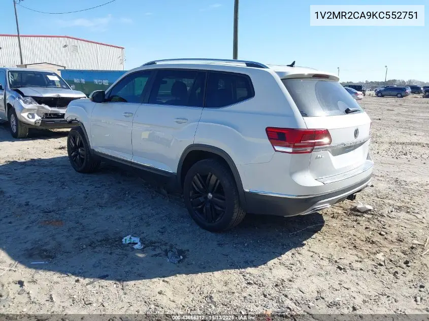1V2MR2CA9KC552751 2019 Volkswagen Atlas 3.6L V6 Sel