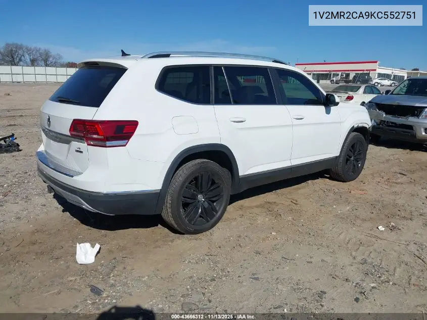 1V2MR2CA9KC552751 2019 Volkswagen Atlas 3.6L V6 Sel