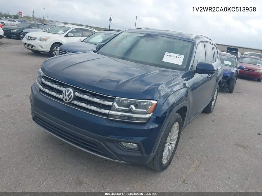 1V2WR2CA0KC513958 2019 Volkswagen Atlas 3.6L V6 Se W/Technology