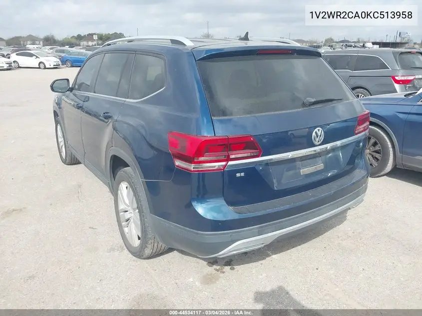 1V2WR2CA0KC513958 2019 Volkswagen Atlas 3.6L V6 Se W/Technology