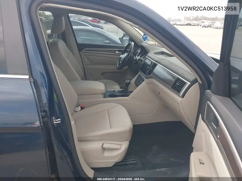 1V2WR2CA0KC513958 2019 Volkswagen Atlas 3.6L V6 Se W/Technology