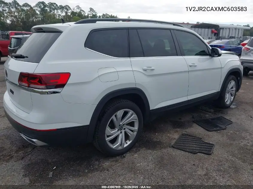 1V2JR2CAXMC603583 2021 Volkswagen Atlas 3.6L V6 Se W/Technology