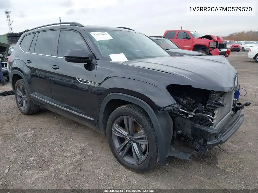 1V2RR2CA7MC579570 2021 Volkswagen Atlas 3.6L V6 Se W/Technology R-Line