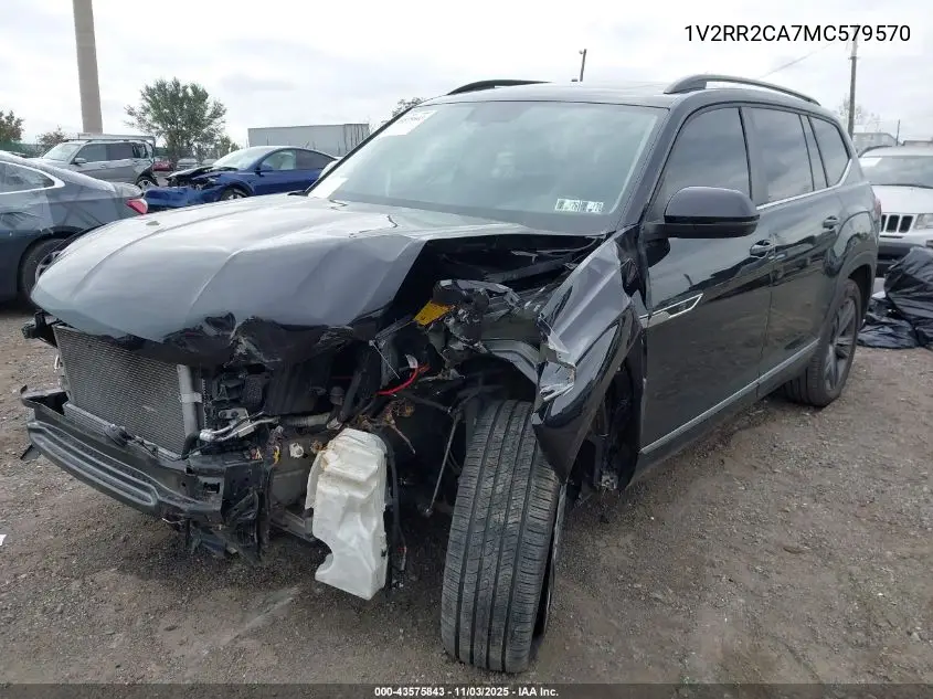 1V2RR2CA7MC579570 2021 Volkswagen Atlas 3.6L V6 Se W/Technology R-Line