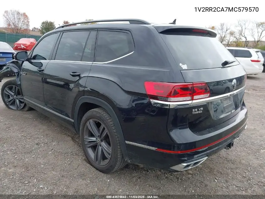 1V2RR2CA7MC579570 2021 Volkswagen Atlas 3.6L V6 Se W/Technology R-Line