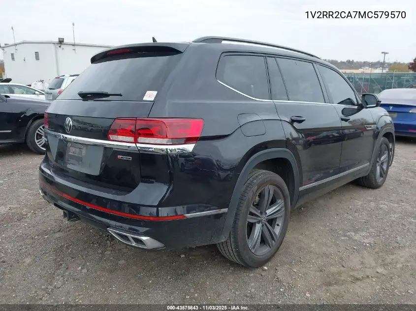 1V2RR2CA7MC579570 2021 Volkswagen Atlas 3.6L V6 Se W/Technology R-Line