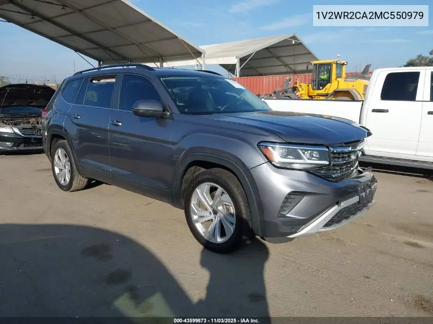 1V2WR2CA2MC550979 2021 Volkswagen Atlas 3.6L V6 Se W/Technology