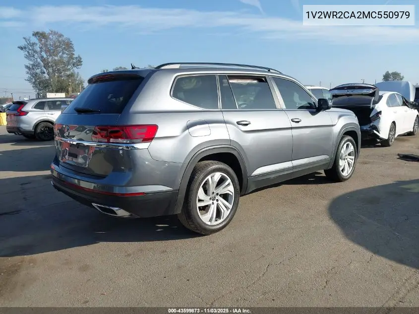 1V2WR2CA2MC550979 2021 Volkswagen Atlas 3.6L V6 Se W/Technology