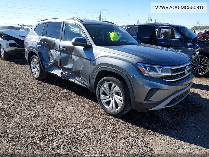 1V2WR2CA5MC550815 2021 Volkswagen Atlas 3.6L V6 Se W/Technology