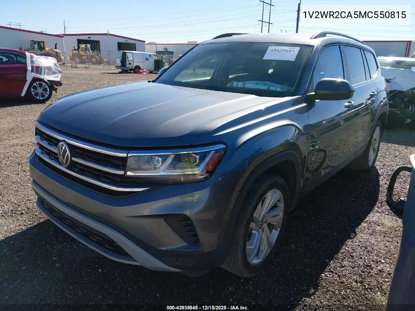 1V2WR2CA5MC550815 2021 Volkswagen Atlas 3.6L V6 Se W/Technology