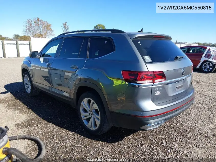 1V2WR2CA5MC550815 2021 Volkswagen Atlas 3.6L V6 Se W/Technology