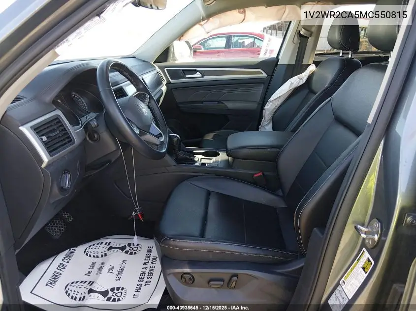 1V2WR2CA5MC550815 2021 Volkswagen Atlas 3.6L V6 Se W/Technology