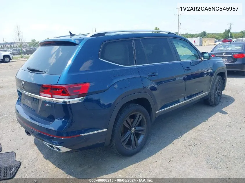 1V2AR2CA6NC545957 2022 Volkswagen Atlas 3.6L V6 Sel R-Line