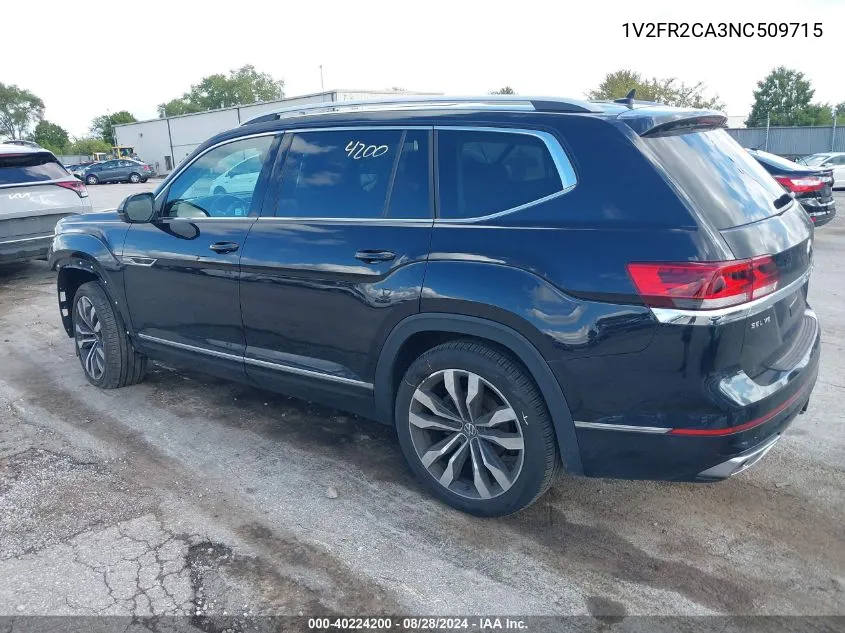 1V2FR2CA3NC509715 2022 Volkswagen Atlas 3.6L V6 Sel Premium R-Line