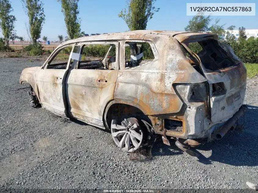 1V2KR2CA7NC557863 2022 Volkswagen Atlas 3.6L V6 Se W/Technology