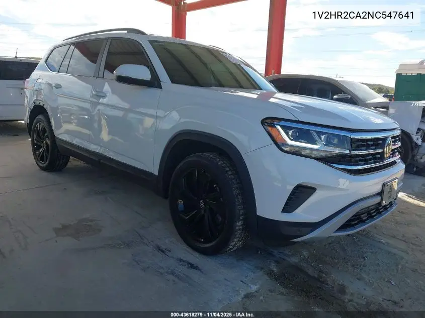 1V2HR2CA2NC547641 2022 Volkswagen Atlas 3.6L V6 Se W/Technology