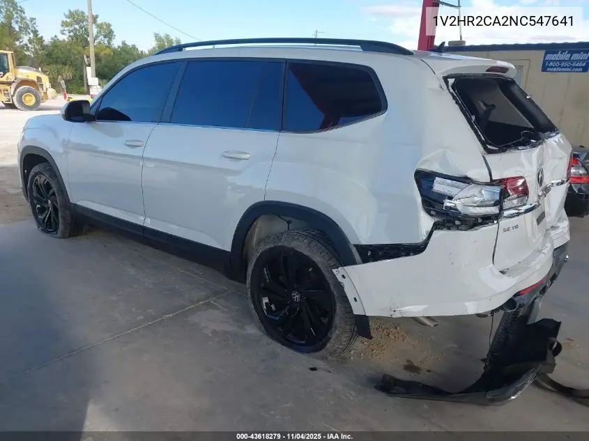 1V2HR2CA2NC547641 2022 Volkswagen Atlas 3.6L V6 Se W/Technology