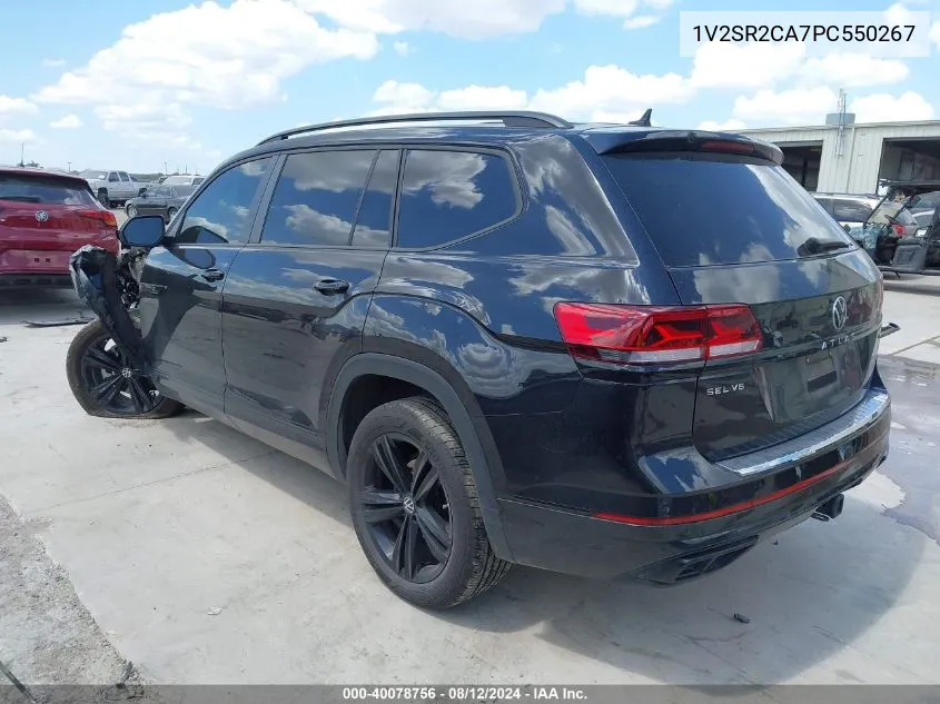 1V2SR2CA7PC550267 2023 Volkswagen Atlas 3.6L V6 Sel R-Line Black