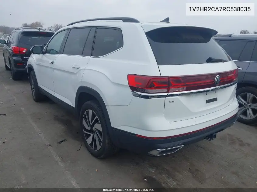 1V2HR2CA7RC538035 2024 Volkswagen Atlas 2.0T Se W/Technology